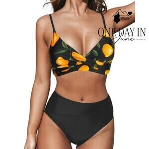 Cupshe Cross Front High Waist Bikini Swimsuit Size L